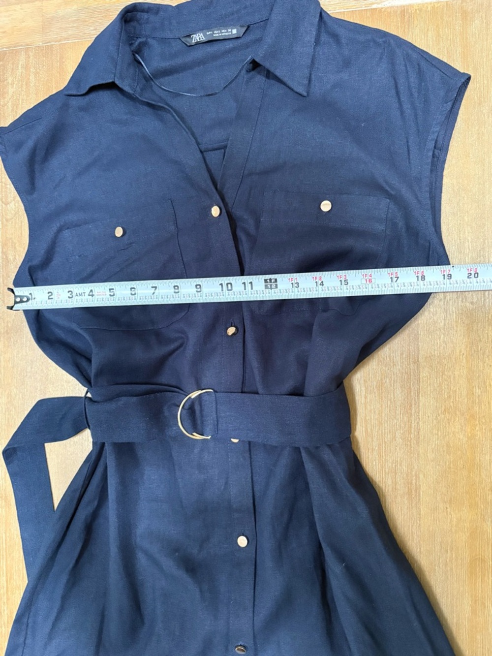 Zara Dark Navy Maxi Shirt Dress with Belt - Picture 6 of 9